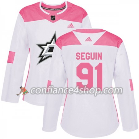 Adidas Maillot de Hockey Dallas Stars Tyler Seguin 91 2017-2018 Blanc Rose Fashion Authentic - Femme